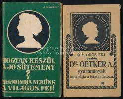 2 recept gyűjtemény: Hogyan készül a jó sütemény? Megmondja nekünk a világos fej! Dr. Oetker receptkönyv. 96p. Kiadói papírkötés, + Egy okos fej...17p. Papírborítóval, kissé sérült