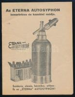 ca 1940 Az Eterna autosyphon ismeretetése és kezelési módja. 8p.