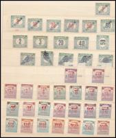 1919-1941 Portó összeállítás sorokkal, A/4-es berakólap mindkét oldalán