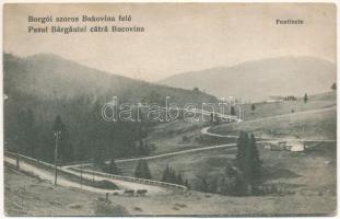 Borgói-hágó (szoros), Pasul Tihuta, Pasul Bargaului; Bukovina felé. Chencinski Jakab kiadása / Funtinele / mountain pass