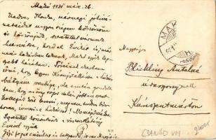 1931 Makó, Hősök szobra, Lelek cukrászda, üzletek. Uy Kálmán felvétele, photo (EK)