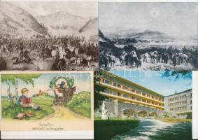 7 db MODERN képeslap vegyes témában: 4 db 1848-49-es harcok reprint, 1 db üdvözlőlap, 1 db katonai, 1 db Kékestető / 7 modern postcards in various topics