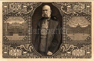 1848-1908 Franciscus Josephus I.D.G. Imp. Austr. Rex Boh.Gal.Ill. Etc. et. Ap. Rex Hung. / Ferenc József uralkodásának 60. évordulója, jubileumi díjjegyes lap / Franz Joseph's 60th anniversary of reign. Art Nouveau, Viribus Unitis. 5 Heller Ga. + So. Stpl (EK)