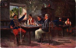 Háborús mesék / Kriegsgeschichten / WWI Austro-Hungarian K.u.K. military art postcard, war tales s: F. Höllerer (kopott sarkak / worn corners)