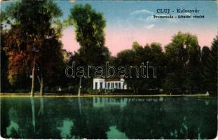 1940 Kolozsvár, Cluj; Promenada / Sétatéri részlet / promenade + "TÁBORI POSTAHIVATAL 19" "M. kir. 9. ö.dd. hiradó század parancsnokság" (szakadás / tear)