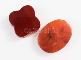 2 db karneol, csiszolt kő 2,5 - 3,2 cm