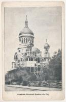 Kolozsvár, Cluj; Catedrala Ortodoxa romana / Román ortodox székesegyház, hátoldalán sorszámozott adományjegy az építkezéshez / Romanian Orthodox cathedral (fa)