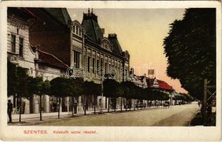 1926 Szentes, Kossuth utcai részlet. Szilágyi Dezső kiadása (EK)