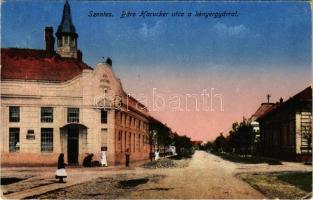 1923 Szentes, Báró Harucker utca a kenyérgyárral (EK)