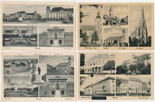 Szentes - 4 db régi város képeslap