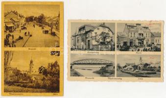 Vásárosnamény - 2 db régi város képeslap, az egyik hátoldalán Wehrmacht cenzúrával