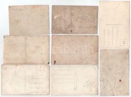 8 db RÉGI szlovák és csehszlovák katonai fotólap és fotó képeslap, pl. tisztek csoportképe (Komárom)...