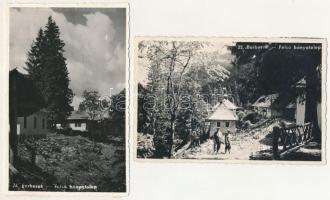 Radnaborberek, Borberek-fürdő, Valea Vinului; - 2 db régi és modern képeslap: Felső bányatelep / 2 pre-1945 and modern postcards: mine
