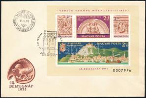 1975 Bélyegnap - Visegrádi műemlékek hétszámjegyű blokk FDC-n