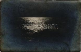 1917 Abbazia, Opatija; tenger holdfényben este / sea at night in moonlight. Atelier Betty photo (fl)