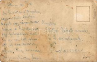 1911 Abbazia, Opatija; humoros műtermi fotó, a cápa szájában / the shark's jaw, humour. photo (...