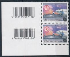 2000 50 éves a Ferihegyi repülőtér vonalkódos ívsarki pár (ujjlenyomatok / fingerprints)