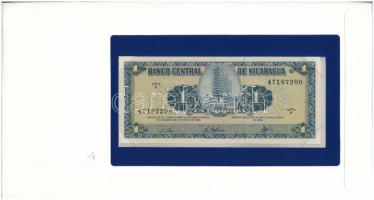 Nicaragua 1968. 1C felbélyegzett "Banknotes of all Nations" bankjegyes borítékban, bélyegz...