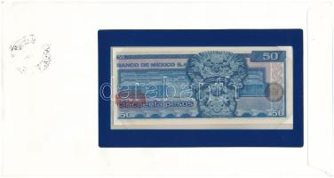Mexikó 1973. 50P felbélyegzett "Banknotes of all Nations" bankjegyes borítékban, bélyegzés...