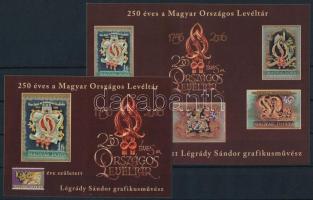 2006 250 éves a Magyar Országos Levéltár, 100 éve született Légrády Sándor 2 klf méretű emlékív
