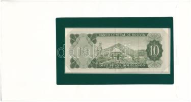 Bolívia 1962. 10B felbélyegzett "Banknotes of all Nations" bankjegyes borítékban, bélyegzé...