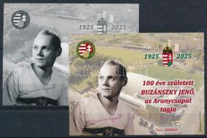 2025 100 éve született Buzánszky Jenő emlékív pár, 0000 piros-zöld sorszámmal