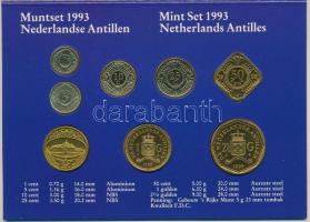 Holland Antillák 1993. 1c - 2 1/2G (7xklf) forgalmi sor + "Holland verde" zseton szettben,...