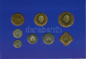 Holland Antillák 1993. 1c - 2 1/2G (7xklf) forgalmi sor + "Holland verde" zseton szettben,...