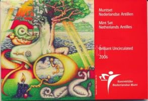Holland Antillák 2006. 1c - 5G (8xklf) forgalmi sor szettben, karton dísztokban T:BU Netherlands Antilles 2006. 1 Cent - 5 Gulden (8xdiff) coin set in cardboard case C:BU