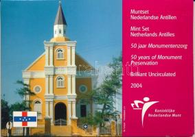 Holland Antillák 2004. 1c - 5G (8xklf) forgalmi sor szettben, karton dísztokban T:BU Netherlands Antilles 2004. 1 Cent - 5 Gulden (8xdiff) coin set in cardboard case C:BU