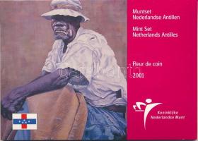 Holland Antillák 2001. 1c - 5G (8xklf) forgalmi sor szettben, karton dísztokban T:UNC Netherlands Antilles 2001. 1 Cent - 5 Gulden (8xdiff) coin set in cardboard case C:UNC