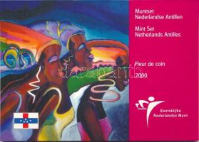 Holland Antillák 2000. 1c - 5G (8xklf) forgalmi sor szettben, karton dísztokban T:UNC Netherlands Antilles 2000. 1 Cent - 5 Gulden (8xdiff) coin set in cardboard case C:UNC