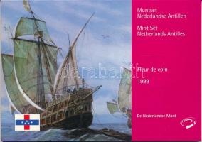 Holland Antillák 1999. 1c - 5G (8xklf) forgalmi sor szettben, karton dísztokban T:UNC Netherlands Antilles 1999. 1 Cent - 5 Gulden (8xdiff) coin set in cardboard case C:UNC