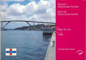 Holland Antillák 1998. 1c - 5G (8xklf) forgalmi sor szettben, karton dísztokban T:UNC Netherlands Antilles 1998. 1 Cent - 5 Gulden (8xdiff) coin set in cardboard case C:UNC