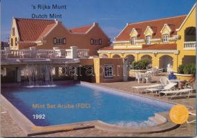Aruba 1992. 5c - 2 1/2Fl (6xklf) forgalmi sor + "Aruba" zseton szettben, karton dísztokban T:UNC Aruba 1992. 5 Cents - 2 1/2 Florin (6xdiff) coin set + "Aruba" token in set, in cardboard case C:UNC