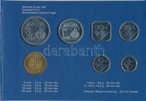 Aruba 1991. 5c - 2 1/2Fl (6xklf) forgalmi sor + "Aruba" zseton szettben, karton dísztokban...