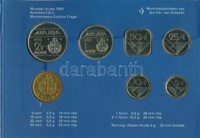 Aruba 1993. 5c - 2 1/2Fl (6xklf) forgalmi sor + "Aruba" zseton szettben, karton dísztokban...