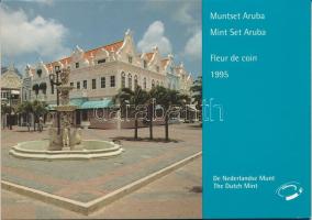 Aruba 1995. 5c - 2 1/2Fl (6xklf) forgalmi sor + "Aruba" zseton szettben, karton dísztokban T:UNC Aruba 1995. 5 Cents - 2 1/2 Florin (6xdiff) coin set + "Aruba" token in set, in cardboard case C:UNC