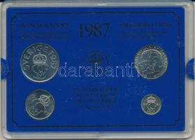 Svédország 1987. 10ö - 5K (4xklf) forgalmi sor műanyag tokban T:UNC Sweden 1987. 10 Öre - 5 Kronor (4xdiff) coin set in plastic case C:UNC