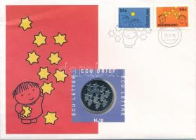 Hollandia 1995. 1E Cu-Ni "December" bélyeges borítékban T:UNC Netherlands 1995. 1 Ecu Cu-Ni "December" in envelop with stamps C:UNC