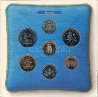 Nagy Britannia 1988. 1p - 1P (7xklf) forgalmi sor szettben, angol nyelvű leírással T:BU külső tok hi...