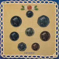 Nagy Britannia 1990. 1p - 1P (8xklf) forgalmi sor karton dísztokban, angol nyelvű leírással T:BU
Un...