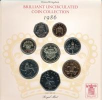 Nagy-Britannia 1986. 1p-2P (8xklf) forgalmi sor karton díszcsomagolásban T:BU
Great Britain 1986. 1...