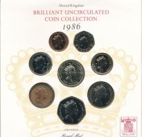 Nagy-Britannia 1986. 1p-2P (8xklf) forgalmi sor karton díszcsomagolásban T:BU
Great Britain 1986. 1...