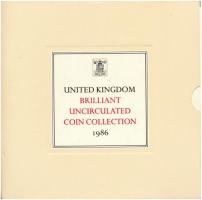 Nagy-Britannia 1986. 1p-2P (8xklf) forgalmi sor karton díszcsomagolásban T:BU Great Britain 1986. 1 Penny - 2 Pounds (8xdiff) coin set in cardboard case C:BU