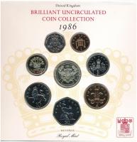 Nagy-Britannia 1986. 1p-2P (8xklf) forgalmi sor karton díszcsomagolásban T:BU
Great Britain 1986. 1...