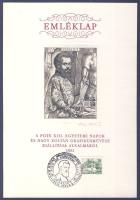 Nagy Zoltán: Vesalius, rézkarc-papír, jelzett kis szériás emléklapon alkalmi bélyegzéssel 15x21 cm