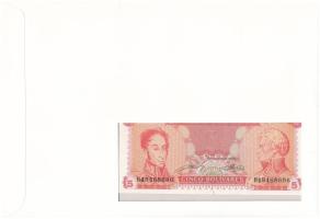 Venezuela 1989. 5B felbélyegzett borítékban, bélyegzéssel T:UNC
Venezuela 1989. 5 Bolívares in enve...