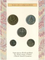 Finnország 1993. 10p - 5M Cu-Ni (4xklf) forgalmi összeállítás + "Finn verde" jelzett Ag zs...