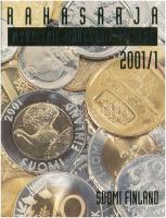Finnország 2001. 10p - 10M (5xklf) forgalmi sor + "Finn verde" Cu-Ni zseton szettben, karton dísztokban T:UNC Finland 2001. 10 Pennia - 10 Markkaa (5xdiff) + "Mint of Finland" Cu-Ni token in set, in cardboard case C:UNC